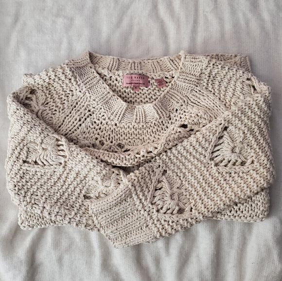 Ted Baker Sweaters - Ted Baker 100% cotton ivory sweater size 4